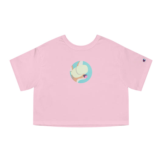 Cropped T-Shirt with Small Front and Big Back Print Inner Child Watching VR