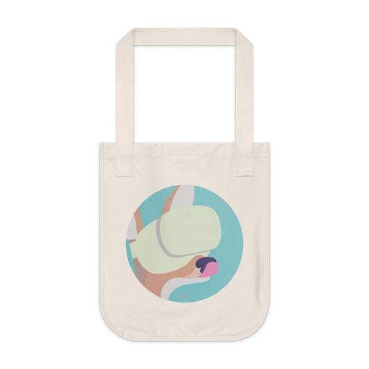 Two-sided Circle Print Inner Child Watching VR on Both Sides of 100% Organic Tote Bag